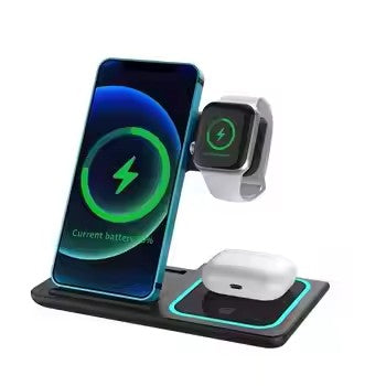 Chargeur Sans Fil 3 en 1 – Rechargez iPhone, Apple Watch & AirPods en Un Seul Geste
